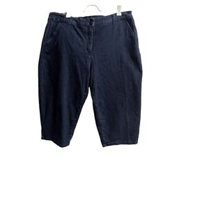 Karen Scott Womens Sz 16p Cropped jeans navy dark wash